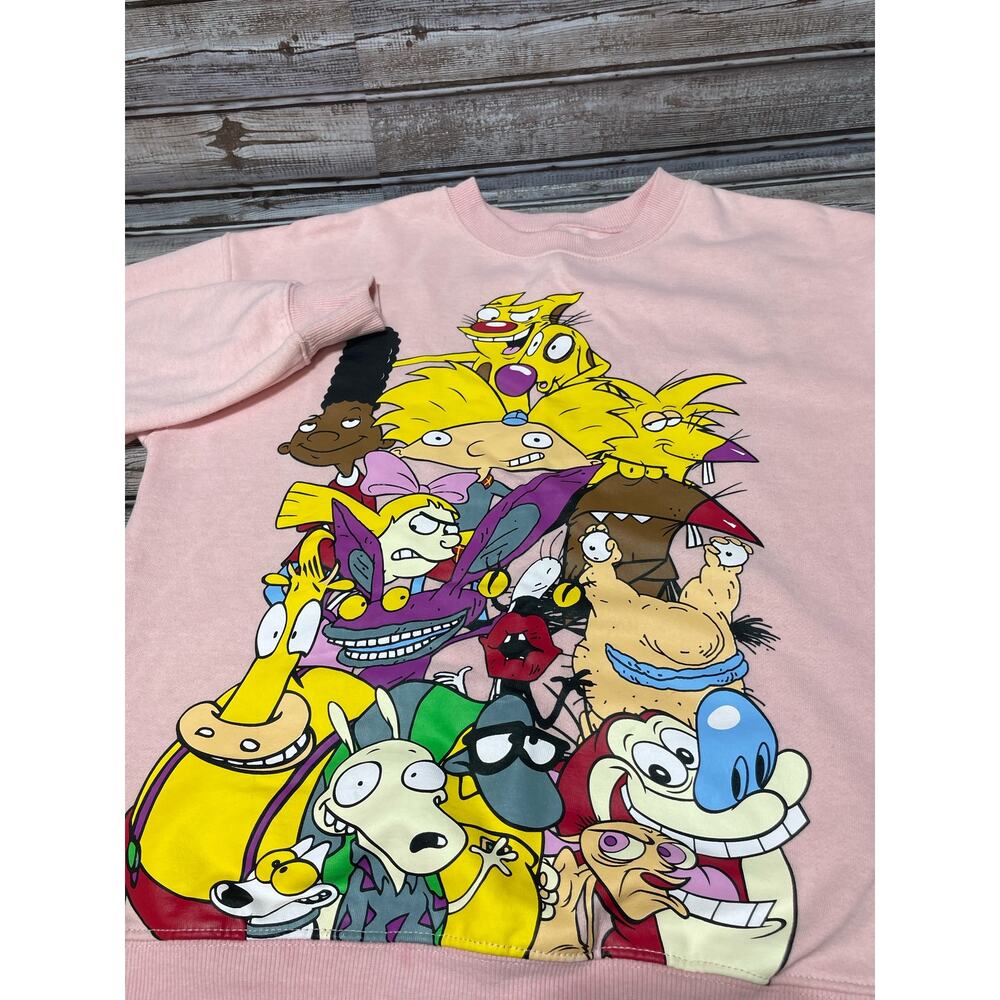 Nickelodeon Women’s Sweatshirt Vintage Cartoons Pink Size Small